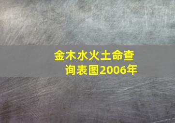 金木水火土命查询表图2006年