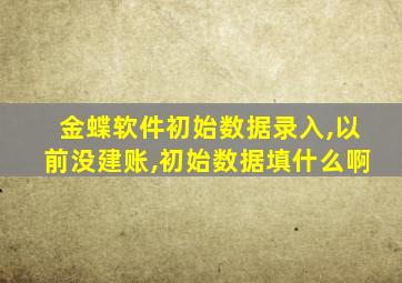 金蝶软件初始数据录入,以前没建账,初始数据填什么啊