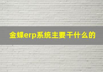 金蝶erp系统主要干什么的