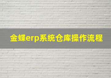 金蝶erp系统仓库操作流程