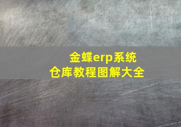 金蝶erp系统仓库教程图解大全