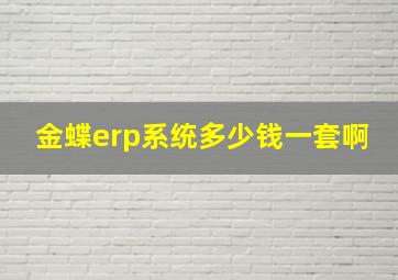 金蝶erp系统多少钱一套啊