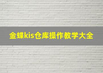 金蝶kis仓库操作教学大全