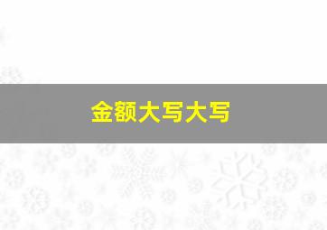 金额大写大写