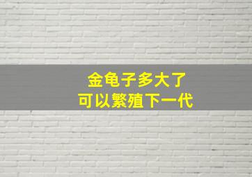 金龟子多大了可以繁殖下一代