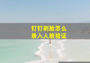 钉钉刷脸怎么录入人脸验证