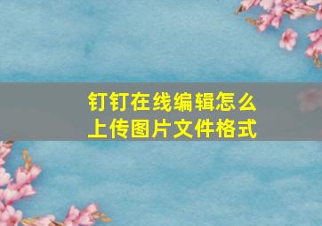 钉钉在线编辑怎么上传图片文件格式