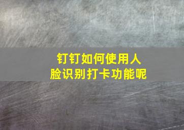 钉钉如何使用人脸识别打卡功能呢