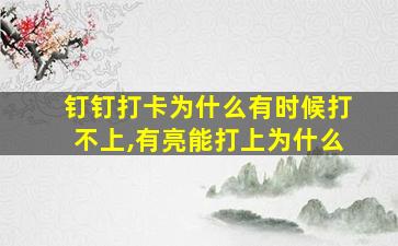 钉钉打卡为什么有时候打不上,有亮能打上为什么