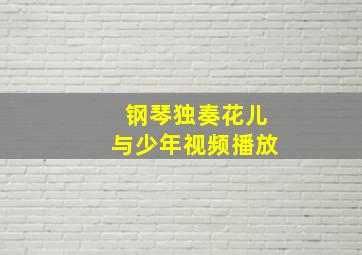 钢琴独奏花儿与少年视频播放