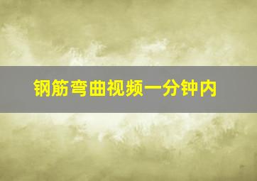 钢筋弯曲视频一分钟内