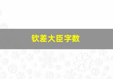 钦差大臣字数