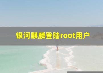 银河麒麟登陆root用户