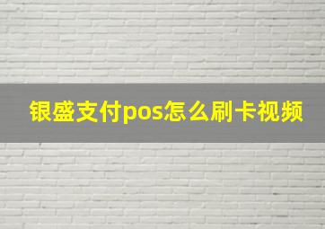 银盛支付pos怎么刷卡视频