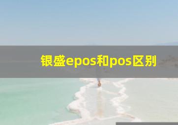 银盛epos和pos区别