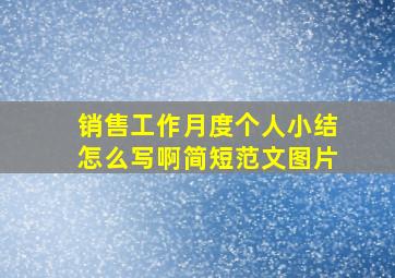 销售工作月度个人小结怎么写啊简短范文图片