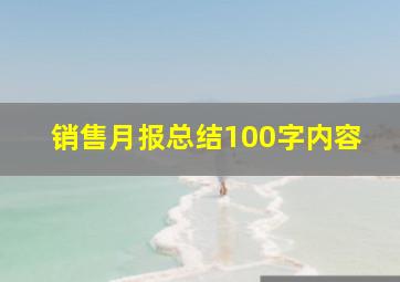 销售月报总结100字内容