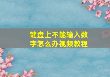 键盘上不能输入数字怎么办视频教程