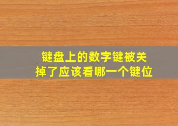 键盘上的数字键被关掉了应该看哪一个键位