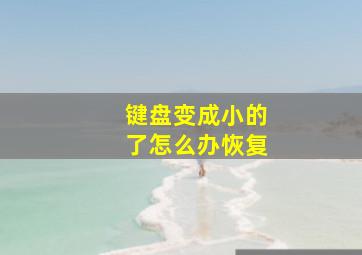 键盘变成小的了怎么办恢复