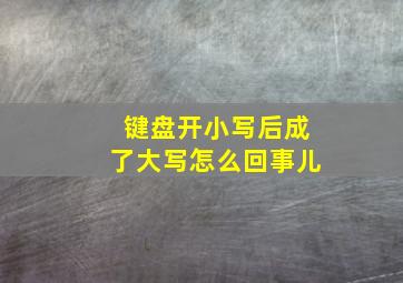 键盘开小写后成了大写怎么回事儿