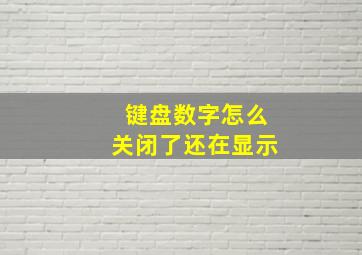 键盘数字怎么关闭了还在显示