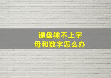 键盘输不上字母和数字怎么办