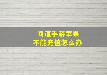 问道手游苹果不能充值怎么办