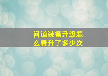 问道装备升级怎么看升了多少次