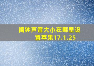 闹钟声音大小在哪里设置苹果17.1.25