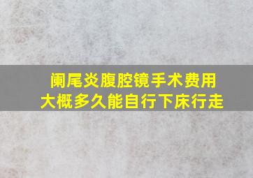 阑尾炎腹腔镜手术费用大概多久能自行下床行走