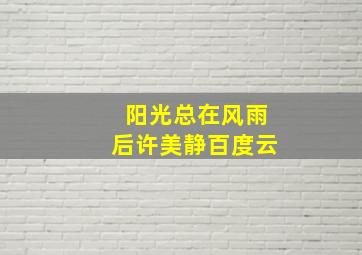 阳光总在风雨后许美静百度云