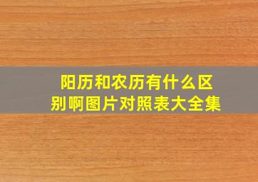 阳历和农历有什么区别啊图片对照表大全集