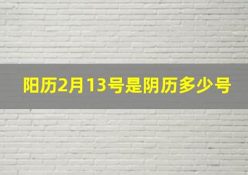 阳历2月13号是阴历多少号