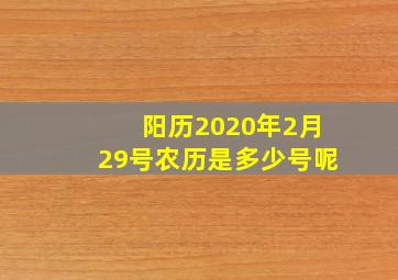 阳历2020年2月29号农历是多少号呢