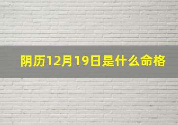 阴历12月19日是什么命格