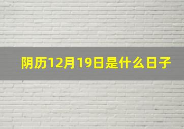 阴历12月19日是什么日子