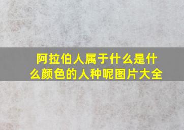 阿拉伯人属于什么是什么颜色的人种呢图片大全