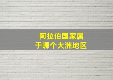 阿拉伯国家属于哪个大洲地区