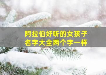 阿拉伯好听的女孩子名字大全两个字一样