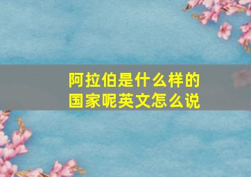 阿拉伯是什么样的国家呢英文怎么说