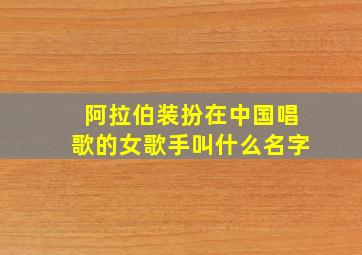 阿拉伯装扮在中国唱歌的女歌手叫什么名字