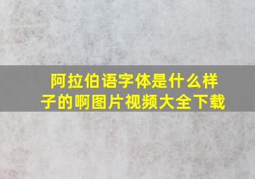 阿拉伯语字体是什么样子的啊图片视频大全下载