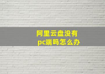 阿里云盘没有pc端吗怎么办