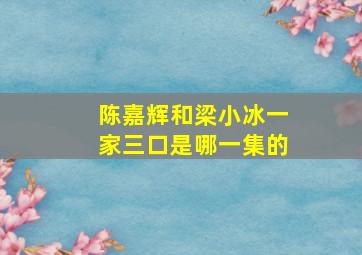 陈嘉辉和梁小冰一家三口是哪一集的