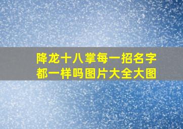 降龙十八掌每一招名字都一样吗图片大全大图