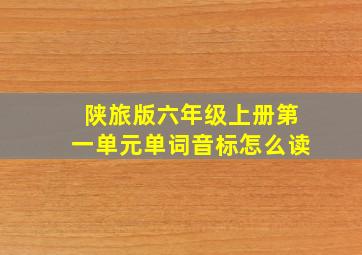 陕旅版六年级上册第一单元单词音标怎么读