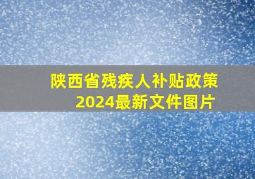 陕西省残疾人补贴政策2024最新文件图片