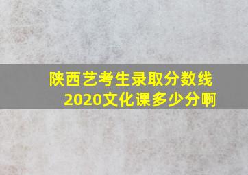 陕西艺考生录取分数线2020文化课多少分啊