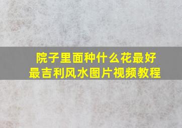 院子里面种什么花最好最吉利风水图片视频教程